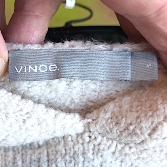 VINCE Textured Wool-Blend Hoodie Pullover Sweater in Ivory NWOT/sz S - Picture 11 of 12